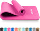 Tunturi nbr yogamat anti slip - fitnessmat extra dik zacht - sportmat - 180x60x1.5cm - incl trainingsapp - roze