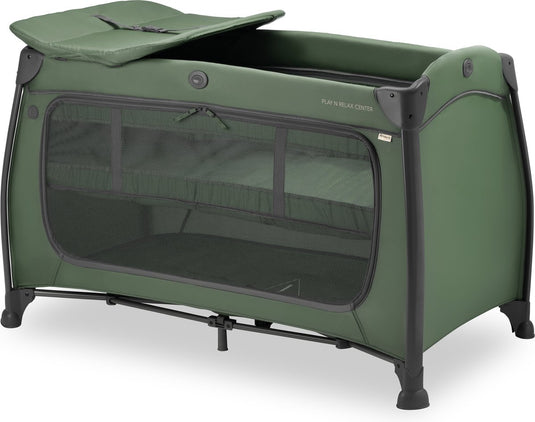 Hauck play n relax center - campingbedje - gemakkelijk te vervoeren - dark green