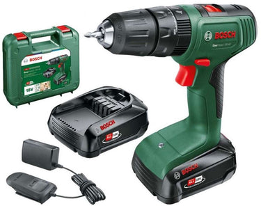 Bosch gereedschap - 18v accu-klopboor- schroefmachine, 2x accu 1,5 ah, li-ion, lader 06039d8102