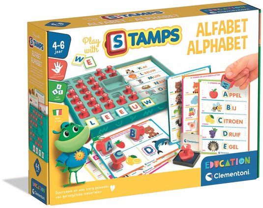 Clementoni spelen met stempels alfabet - leren schrijven spel - ik leer letters lezen - educatief speelgoed cadeau voor kleuters, meisjes en jongens