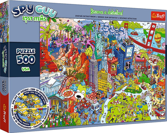 Trefl legpuzzel spy guy lost items usa 500 stukjes karton.