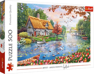 Trefl legpuzzel a quiet haven 500 stukjes - kleurrijke puzzel.