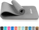 Tunturi nbr yogamat anti slip - fitnessmat extra dik zacht - sportmat - 180x60x1.5cm - incl trainingsapp - grijs