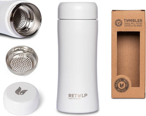 Retulp tumbler - thermosbeker - thermosfles - 300 ml - koffiebeker - travel mug - chalk white - rvs