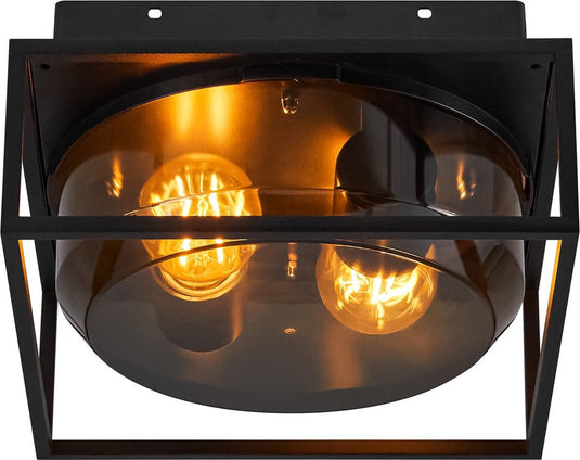 Nordlux griffin-plafondlamp-2xe27-smoke glas