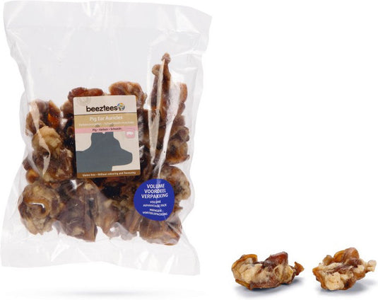 Beeztees varkensoorpitten - natuurlijk - hondensnack - voordeelverpakking - 520 gram