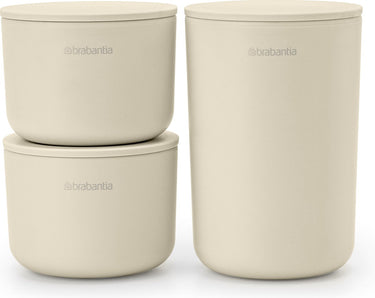 Brabantia renew opbergpotjes set - 3-delig - soft beige