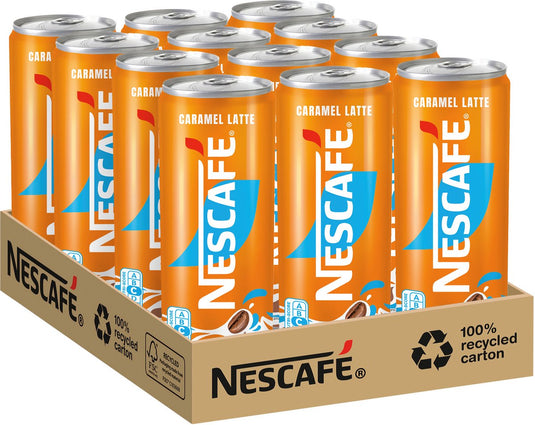 Nescafé nescafe - latte caramel ijskoffie - 12 blikken a 250ml