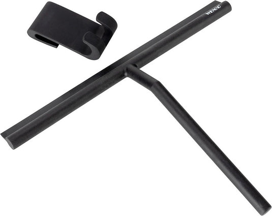 Wenko extra brede douchewisser mola xxl 32cm rvs zwart, met ophanghaak - raamwisser - trekker douche