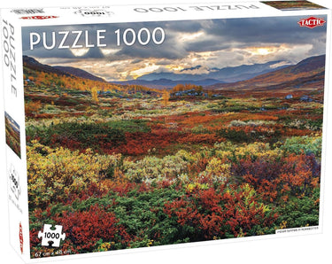 Tactic indian summer in norrbotten – puzzel – 1000 stukjes – scandinavische herfstnatuur – strak en rustgevend ontwerp – hoogwaardige scandinavische kwaliteit