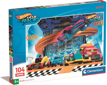 Clementoni legpuzzel super color hot wheels ii, 104st.