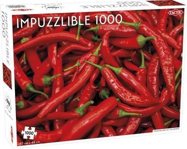 Tactic impuzzlible: red hot chili peppers – puzzel – 1000 stukjes – extreme patroonuitdaging – strak en rustgevend ontwerp – hoogwaardige scandinavische kwaliteit
