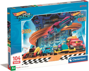 Clementoni legpuzzel super color hot wheels ii, 104st.
