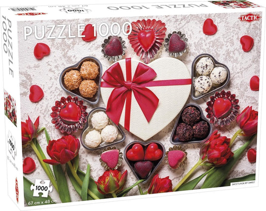 Tactic sweets for my sweet – puzzel – 1000 stukjes – kleurrijke snoepillustratie – strak en rustgevend ontwerp – hoogwaardige scandinavische kwaliteit