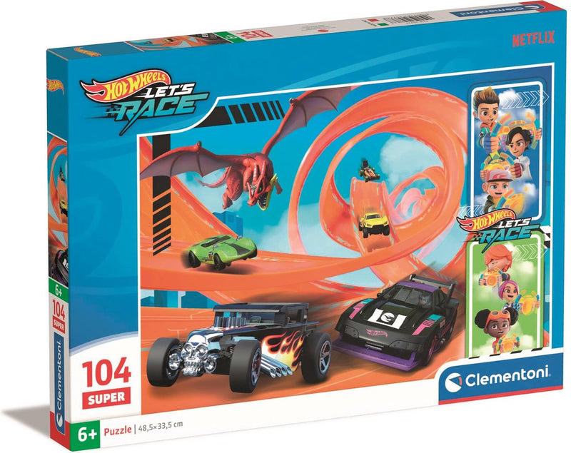 Load image into Gallery viewer, Clementoni legpuzzel super color hot wheels, 104st.
