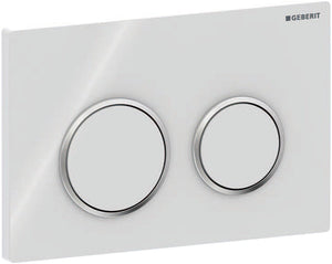 Geberit omega20 bedieningsplaat - 2-toets spoeling - rond - wit glans chroom wit