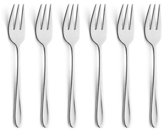 Amefa monaco - 6-delige gebaksvorkjes set - voor 6 personen - zilverkleurig - rvs - vaatwasmachinebestendig - 18 10 - 6 persoons