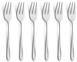 Amefa monaco - 6-delige gebaksvorkjes set - voor 6 personen - zilverkleurig - rvs - vaatwasmachinebestendig - 18 10 - 6 persoons