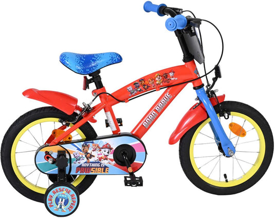 Volare paw patrol kinderfiets - jongens - 14 inch - twee handremmen