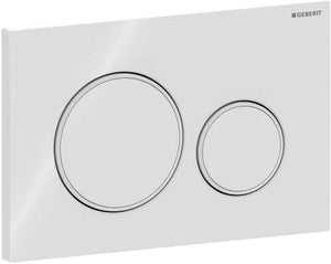Geberit sigma20 bedieningsplaat - 2-toets spoeling - ronde knoppen - wit matwit wit - dualflush - glans wit