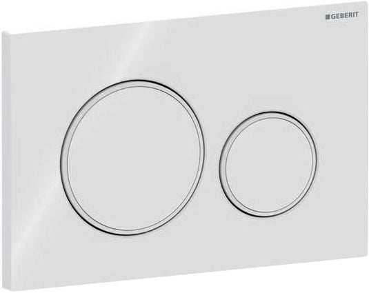 Geberit sigma20 bedieningsplaat - 2-toets spoeling - ronde knoppen - wit matwit wit - dualflush - glans wit