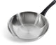 Bk bold wokpan 28 cm - 3.7l - zonder pfas-vrije antikleeflaag - wokpan inductie - rvs wok - ovenbestendig tot 160°c – koudgrepen - zonder deksel - zilver