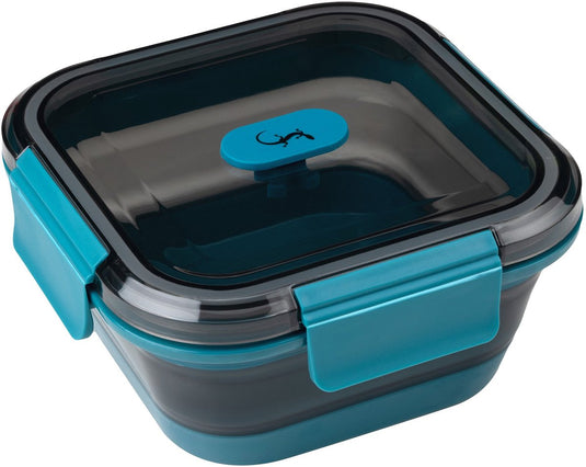 Lurch up down vouwbare lunchbox vierkant uit silicone pp petrol 700ml