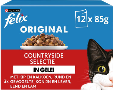 Felix original in gelei countryside selectie - kattenvoer natvoer - 48 x 85 g