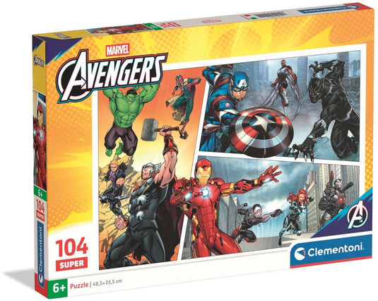 Clementoni kinderpuzzel marvel avengers - puzzel 104 stukjes - supercolor collectie - legpuzzel voor je kind - puzzels voor kinderen vanaf 6 jaar