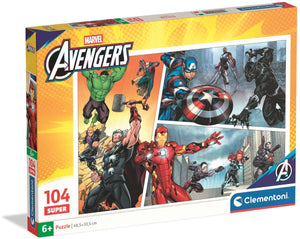 Clementoni kinderpuzzel marvel avengers - puzzel 104 stukjes - supercolor collectie - legpuzzel voor je kind - puzzels voor kinderen vanaf 6 jaar