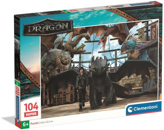 Clementoni - puzzel - how to train your dragon - 104 stukjes - vanaf 6 jaar