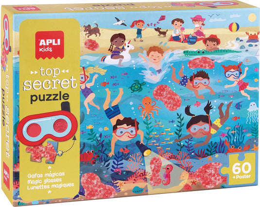 Apli kids - puzzel top secret strand (60 stuks).