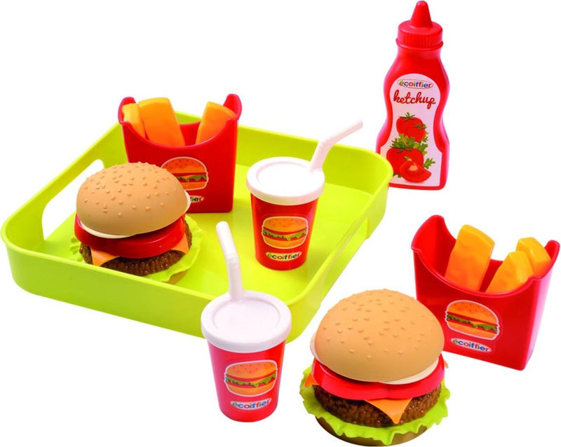Load image into Gallery viewer, Ecoffier eten speelgoedset ecoiffier hamburger tray
