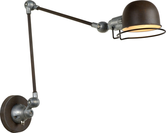 Lucide honore - wandlamp - 1xe14 - roest bruin