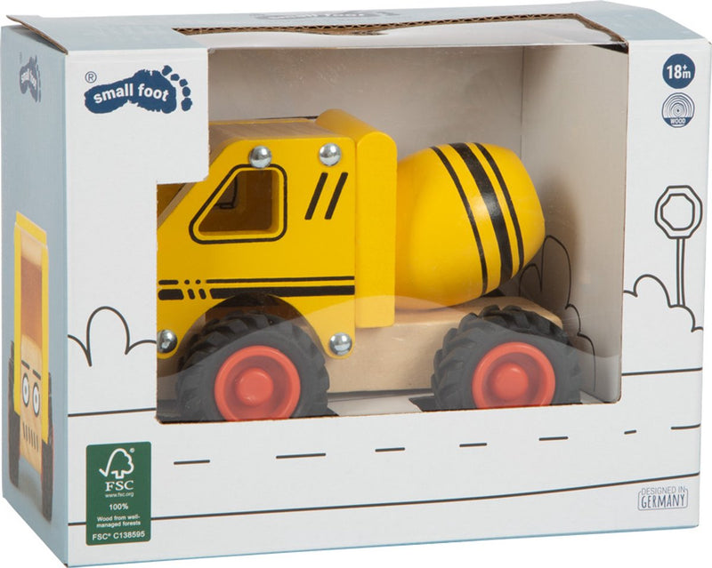 Load image into Gallery viewer, Small foot - houten cementvrachtwagen geel

