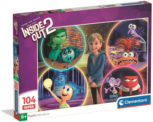 Clementoni - kinderpuzzel - 104 stukjes - inside out thema - puzzel vanaf 6 jaar