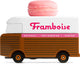 Candylab toys candycar vans: macaron van pink (h189) 8,4x4,1x6,5cm, wooden diecast, in giftbox, 3+