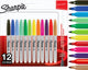 Sharpie permanentmarkers | fijne punt | diverse kleuren | 12 stuks