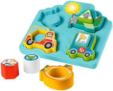 Mattel fisher-price shapes sounds vehicle puzzel met voertuigen - vormen - geluid - educatief speelgoed - baby - peuter
