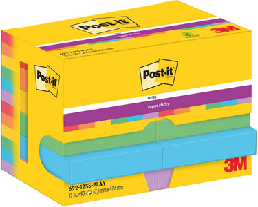 Post-it super sticky super sticky notes post-it 622-12ss-play 47.6x47.6 mm effen