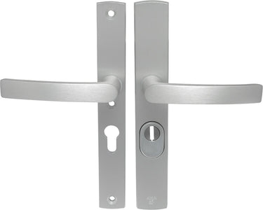 Axa veiligheidsbeslag (curve plus) smal aluminium geslepen: kruk-kruk (model blok) pc55 met kerntrekbeveiliging skg***