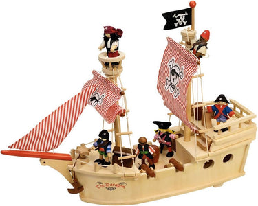 Bigjigs speelgoed houten piratenschip - green toys