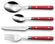 Amefa bestekset saxo rood tweekleurig 16 onderdelen (25 cm)