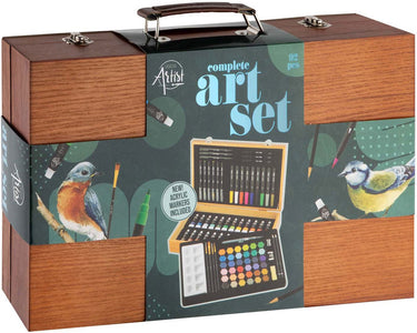 Creative craft group luxe houten tekenkoffer - 92-delig