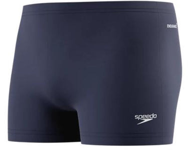 Speedo endurance+ logo aquashort heren - strakke zwemshort heren - chloorbestendige zwembroek mannen - kleurvaste sportzwembroek heren - marine wit - m