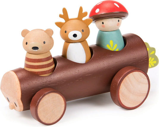 Tender leaf toys tender leaf preschool - taxi bosdieren - met 3 dieren - hout - 18 maanden