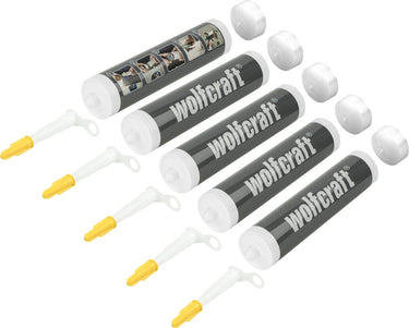 Wolfcraft - lege kit koker - 5 stuks - leeg patroon tegels voegen met voegmortel - 4044100