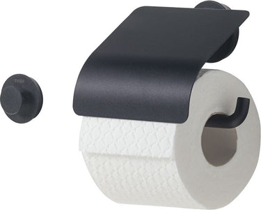 Tiger urban - wc rolhouder met klep (1x) - inclusief handdoekhaak klein (1x) - zwart