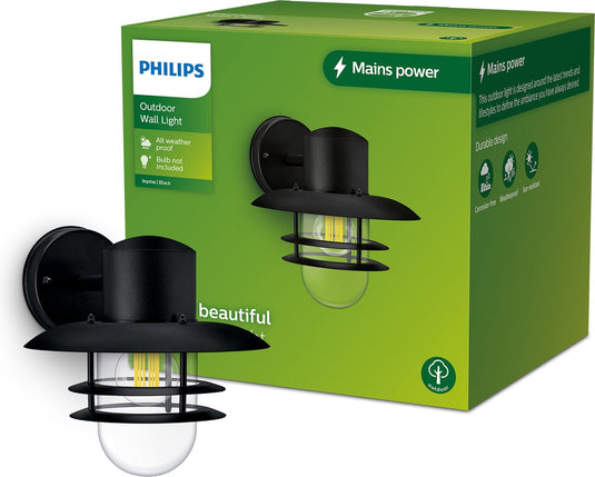 Philips inyma wandlamp - zwart - e27