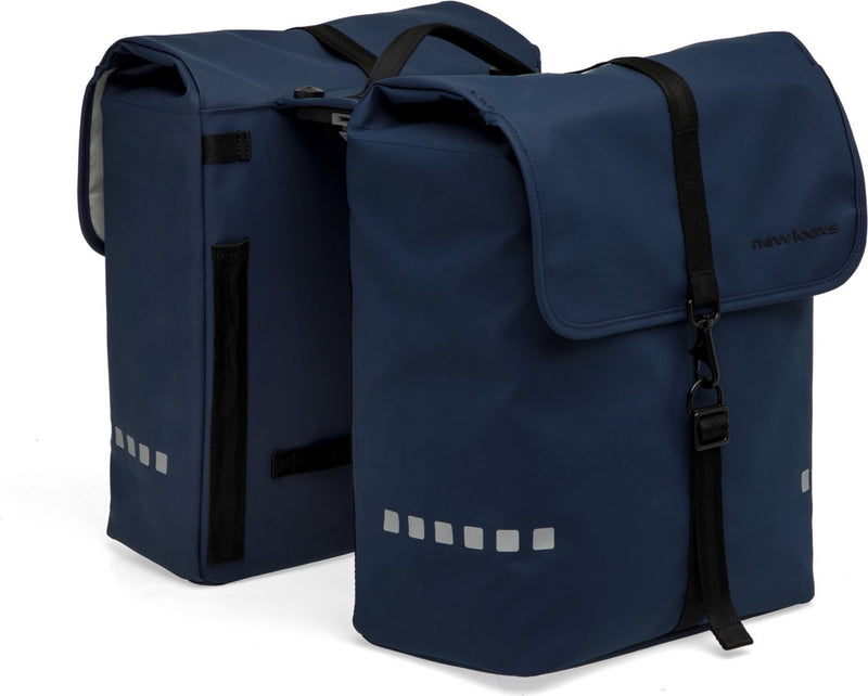 Load image into Gallery viewer, Burgers - new looxs new looxs ® odense double mik - dubbele fietstas - geschikt voor elektrische fietsen - afneembare tas voor mik bagagedrager - waterafstotend polyester - 39 liter - dark blue
